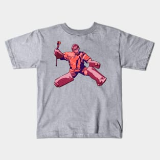 Goalie: Orange & Burgundy Kids T-Shirt